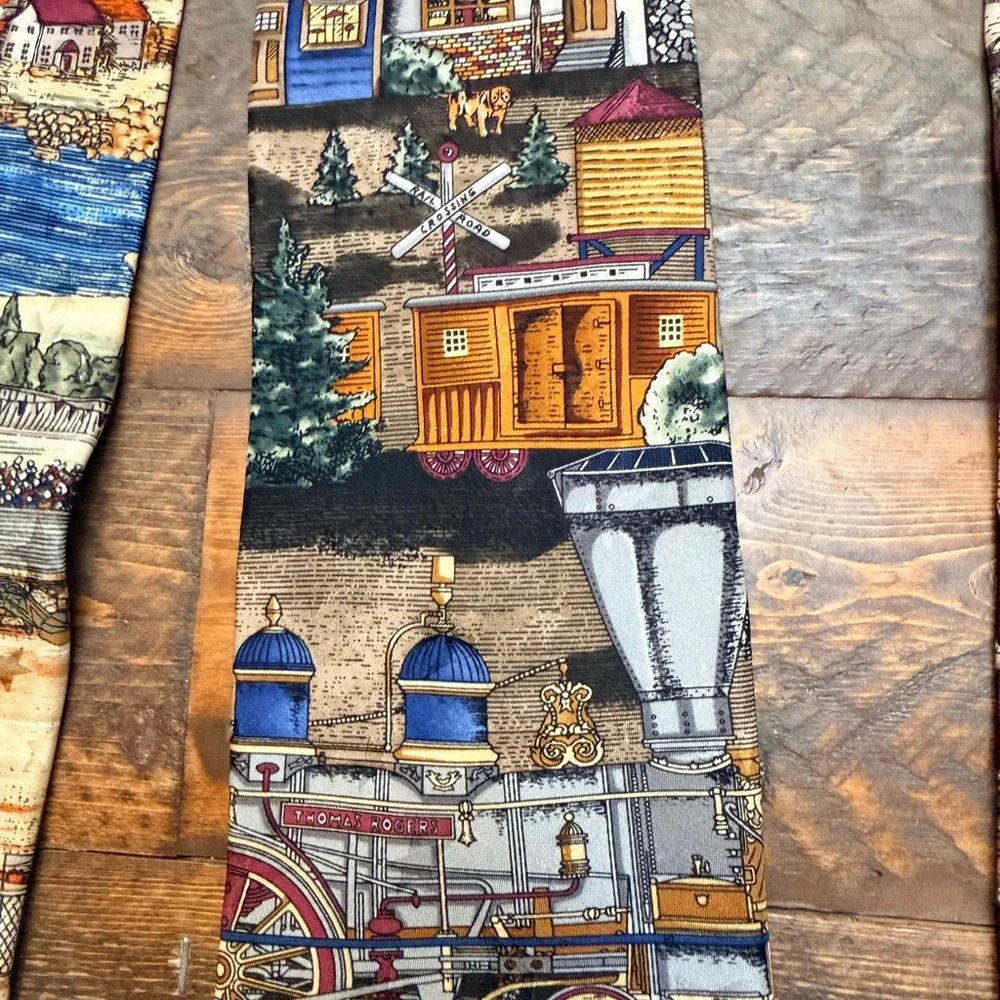 Tango Americana Series Silk Vtg EUC lot of 6 Cars fishing circus baseball train